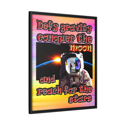 defy conquer reach - framed canvas art (color blur)