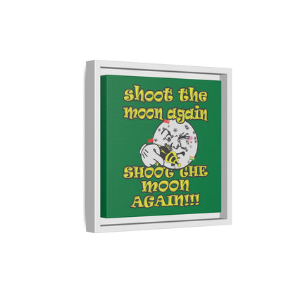 shoot the moon again - framed canvas art (dark green)