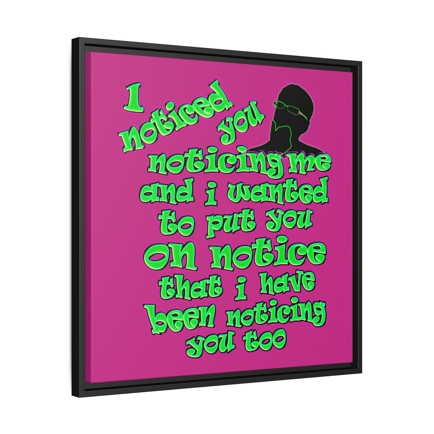 noticed you noticing - framed canvas art (pink)
