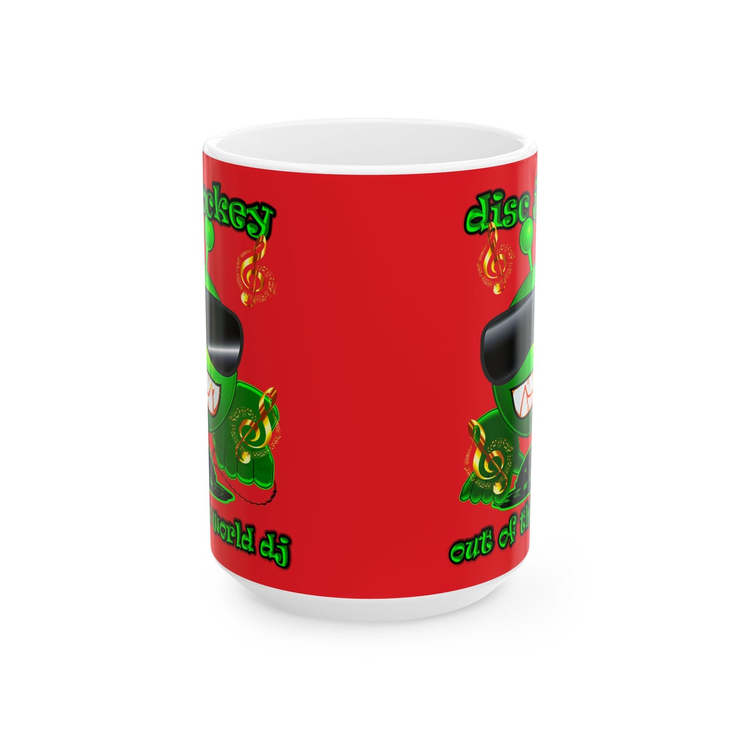 disc jockey - White Mug (red)