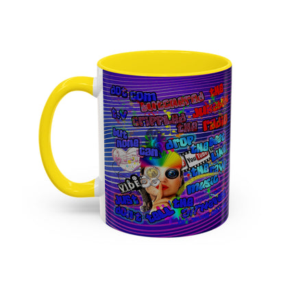 drop the beat - Accent Mug (purple wave)