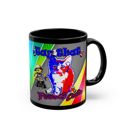 tag that - Black Mug (rainbow split)