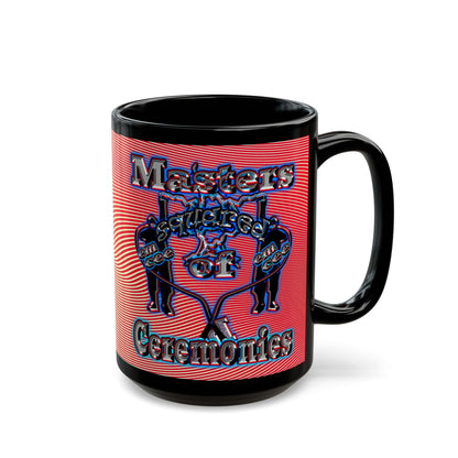 em cee squared - Black Mug (yellow-orange wave)