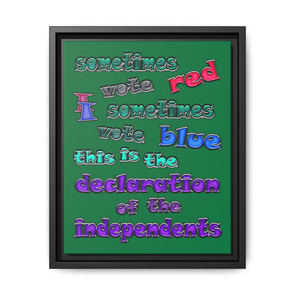 declaration of the independents - framed canvas art (dark green)