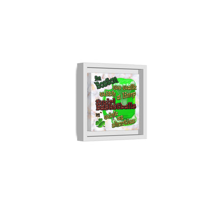 celtics logo - framed canvas art (white marble)