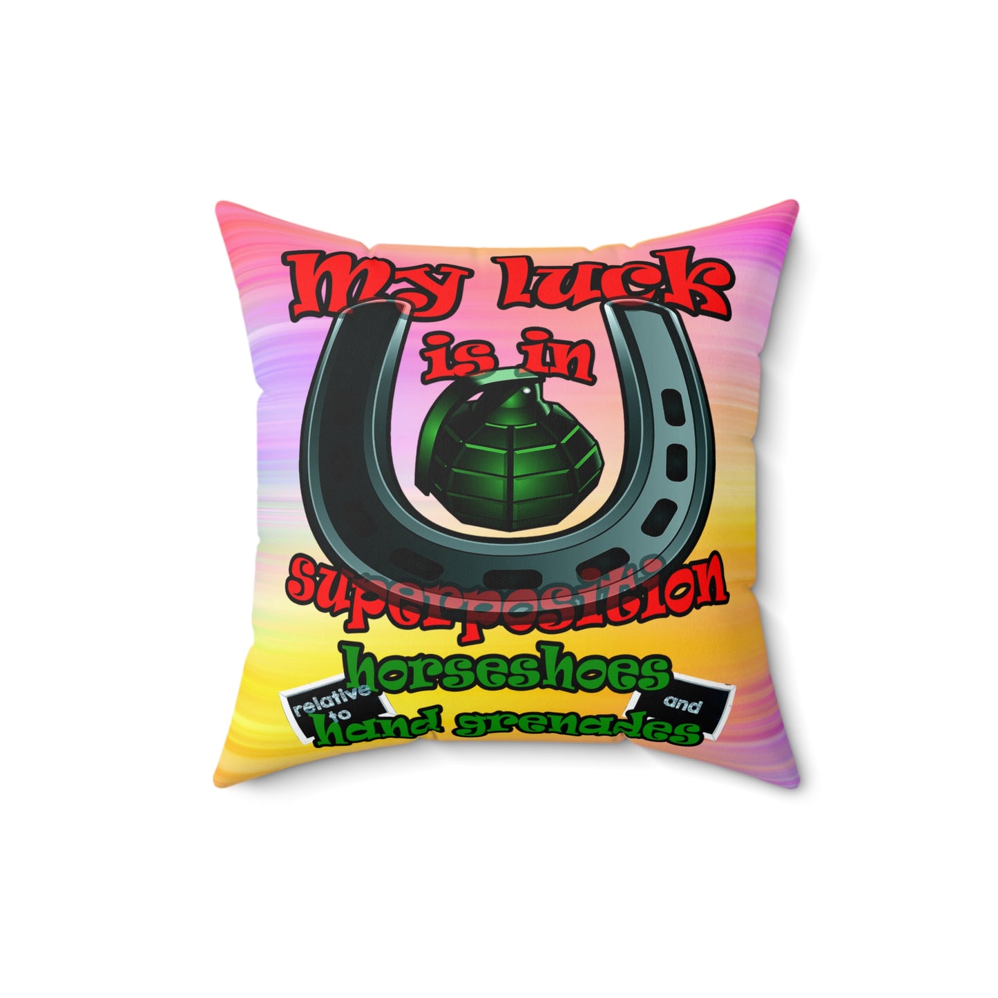 my luck - Spun Polyester Square Pillow - (color blur)