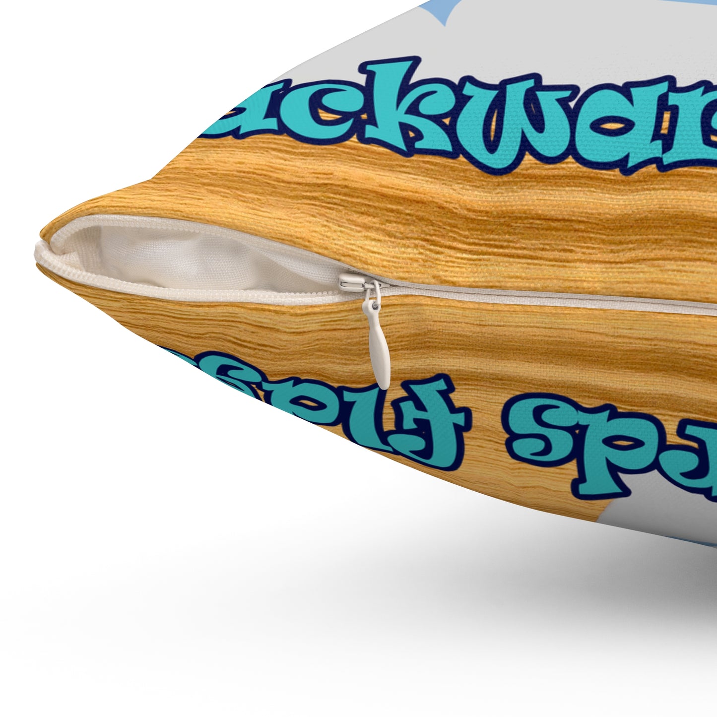 shoot for the stars - Spun Polyester Square Pillow - (butterscotch wood finish)