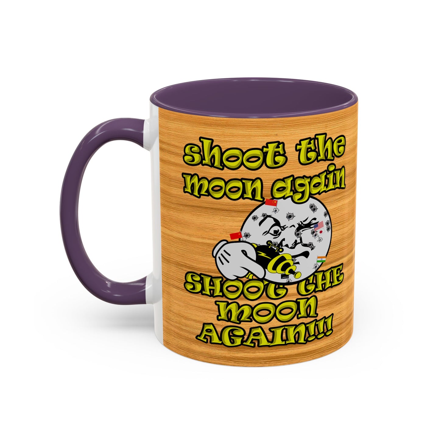 shoot the moon again - Accent Mug (butterscotch wood finish)