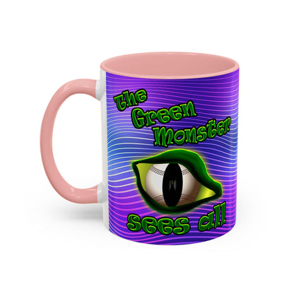green monster - Accent Mug (purple wave)
