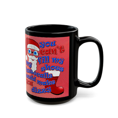 santa's shoes - Black Mug (yellow-orange wave)