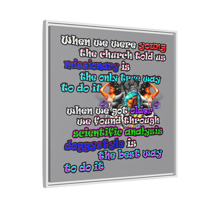 doggystyle - framed canvas art (grey)