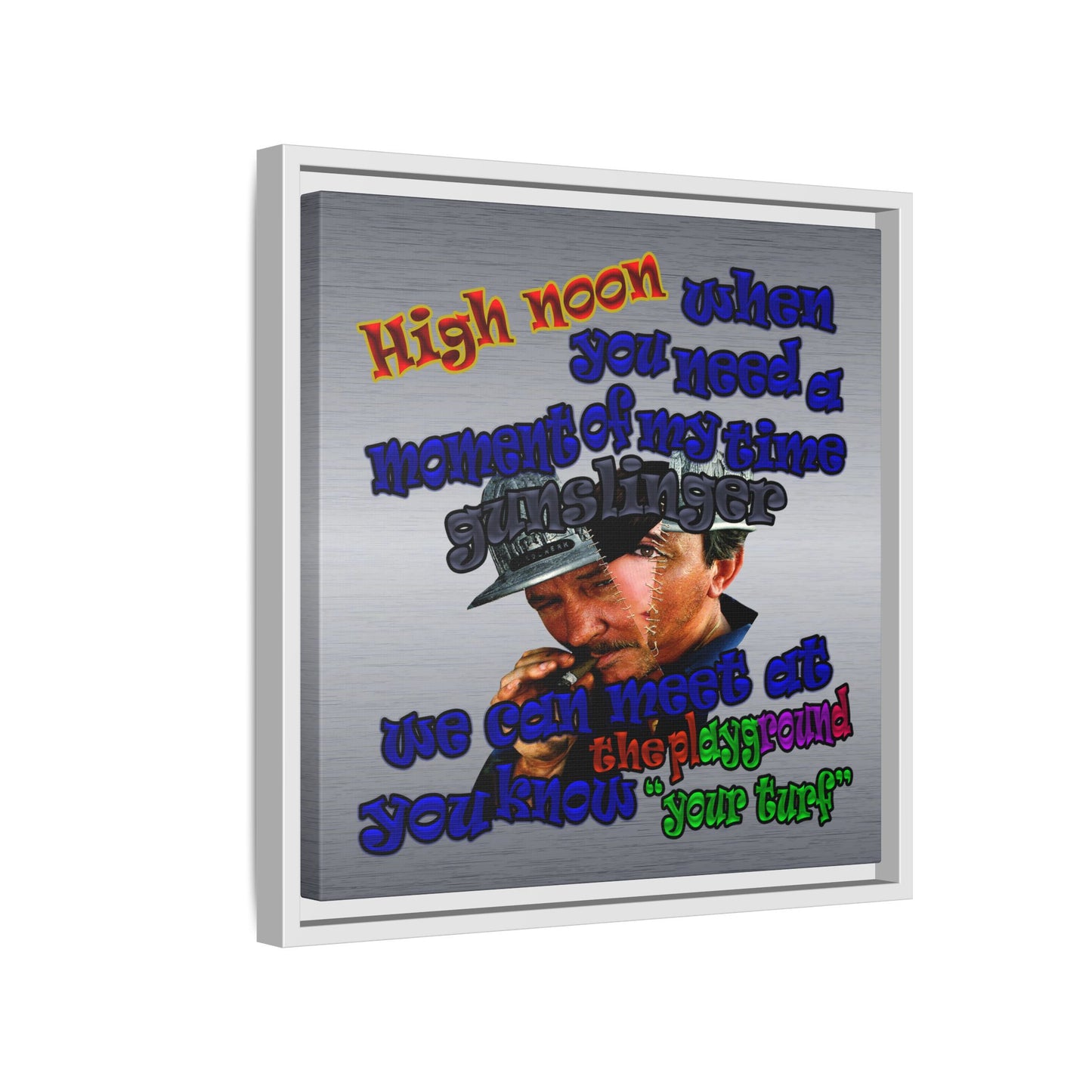 high noon - framed canvas art (brushed nickel)