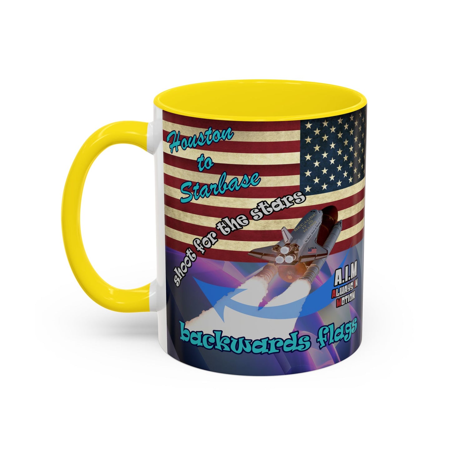 shoot for the stars - Accent Mug (grey-pink wave)