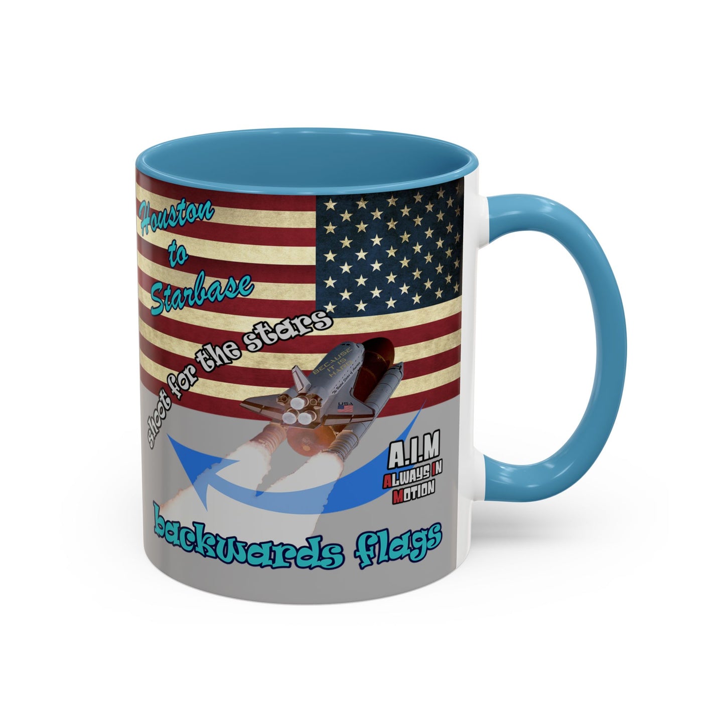shoot for the stars - Accent Mug (light grey)