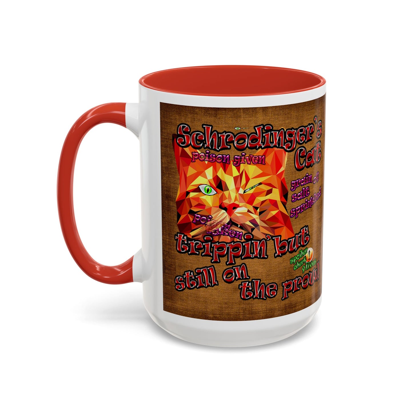 schrodinger's cat - Accent Mug (brown papyrus)