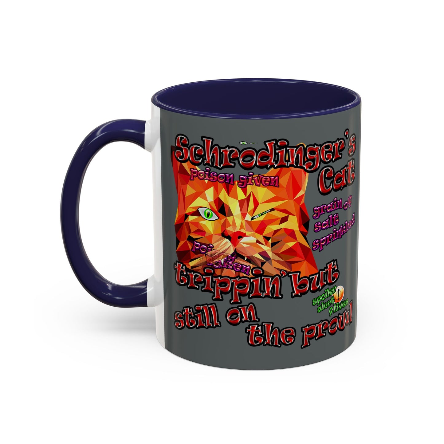 schrodinger's cat - Accent Mug (dark grey)