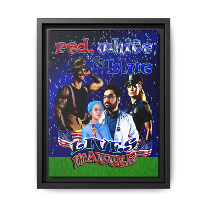rw&b lives matter - framed canvas art ('snoops' background)