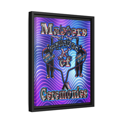 em cee squared - framed canvas art (purple wave)