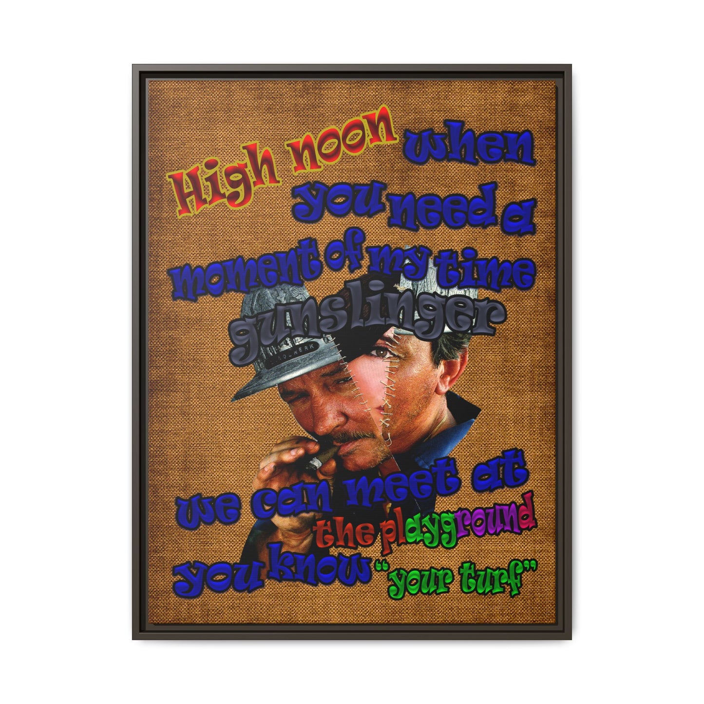 high noon - framed canvas art (brown papyrus)