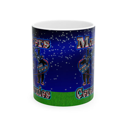 em cee squared - White Mug ('snoops' background)