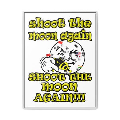 shoot the moon again - framed canvas art (white)