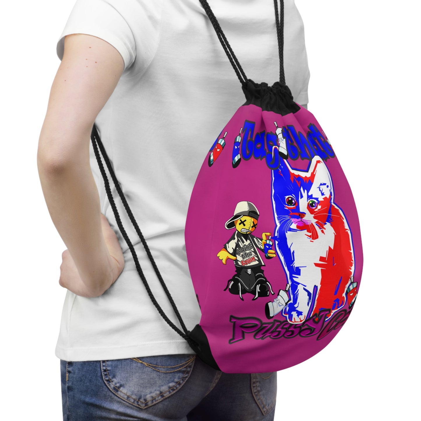 tag that - Drawstring Bag (pink)