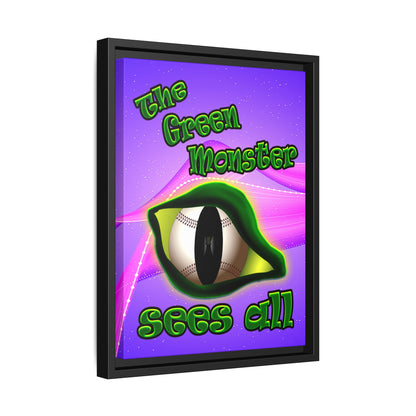 green monster - framed canvas art (purple-pink wave)