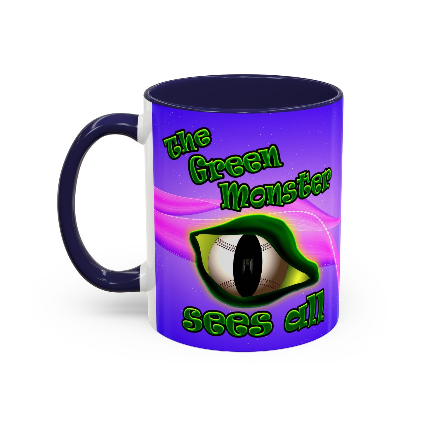 green monster - Accent Mug (purple-pink wave)
