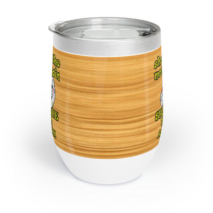 shoot the moon again - Chill Wine Tumbler (butterscotch wood finish)