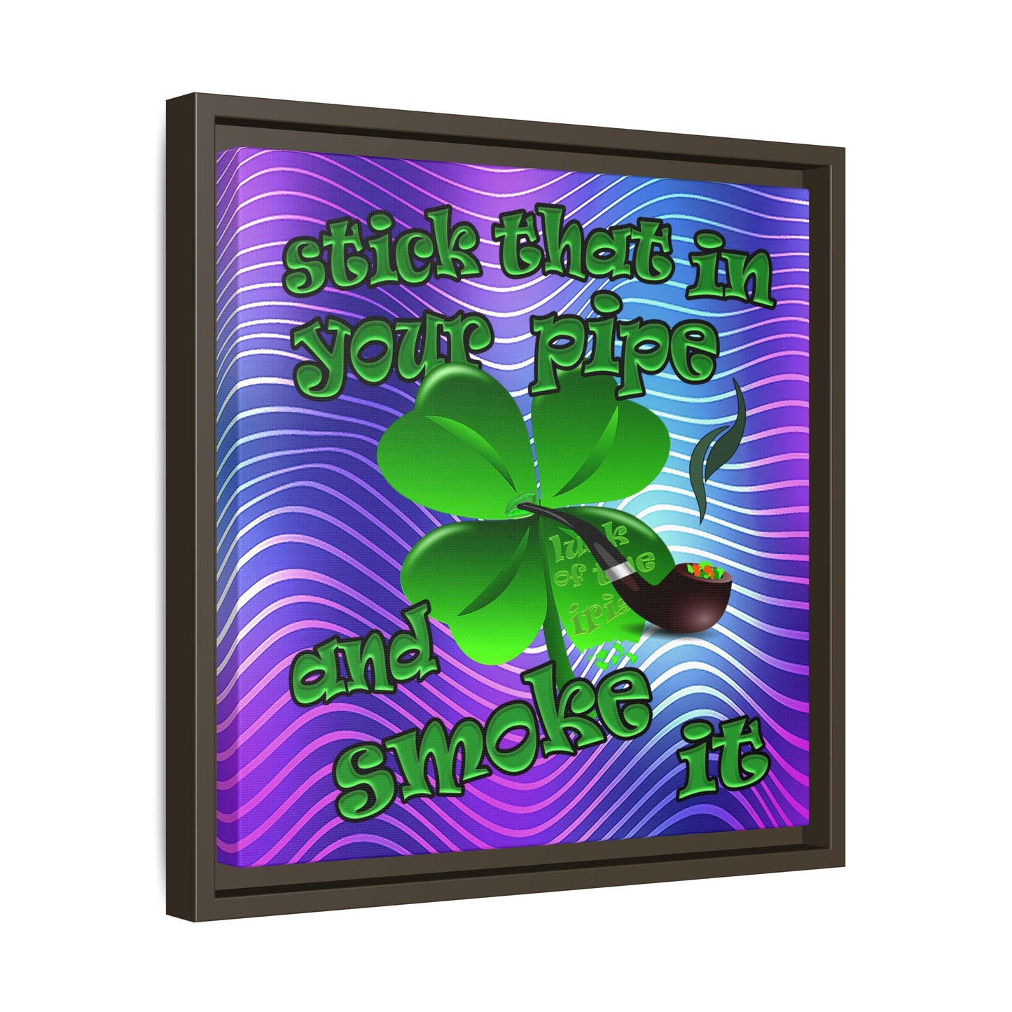 stick that in your pipe and smoke it - framed canvas art (purple wave)