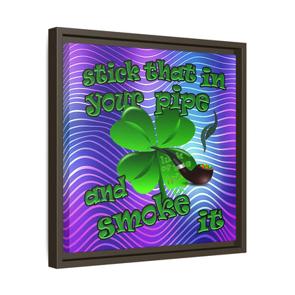 stick that in your pipe and smoke it - framed canvas art (purple wave)