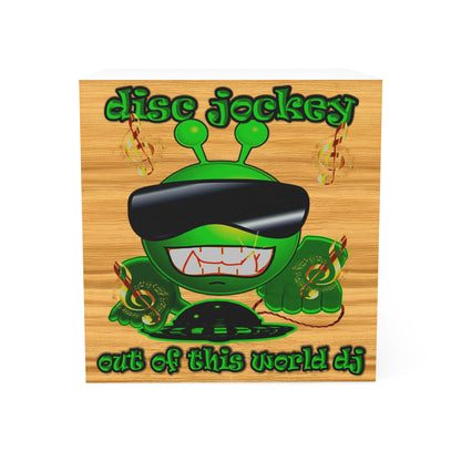 disc jockey - note cube (butterscotch wood finish)