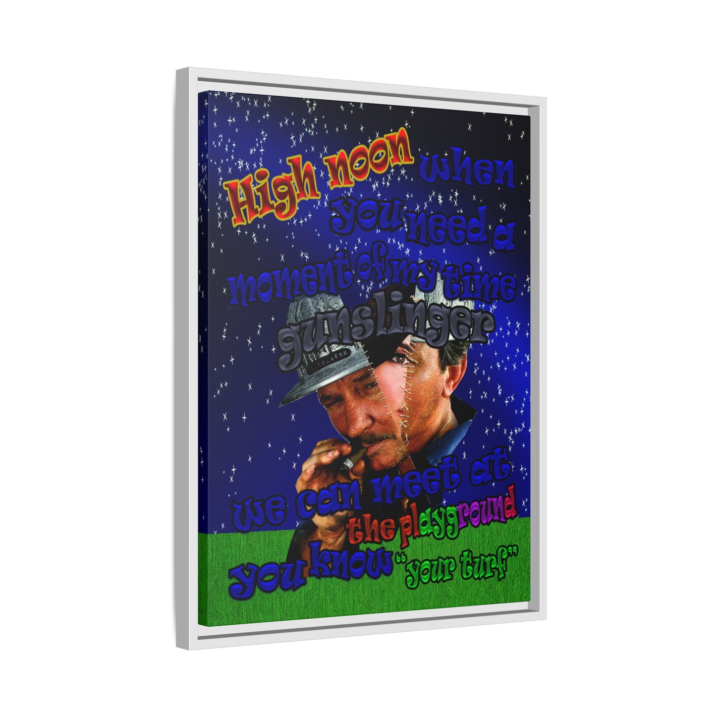 high noon - framed canvas art ('snoops' background)