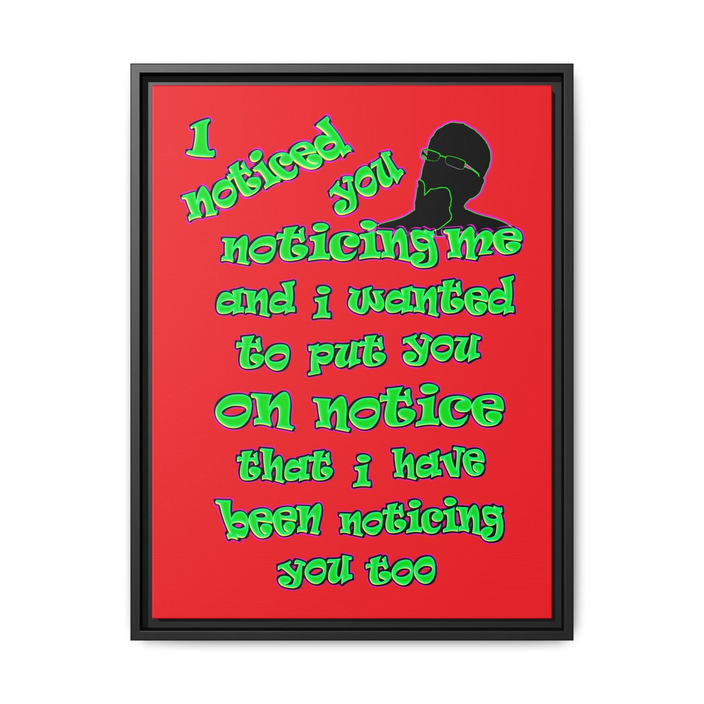 noticed you noticing - framed canvas art (red)