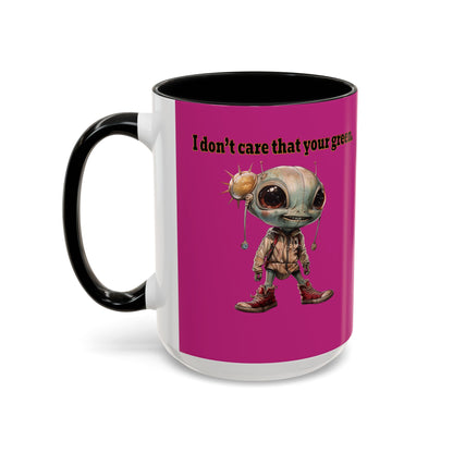I don't care that your grey - Accent Mug (pink)