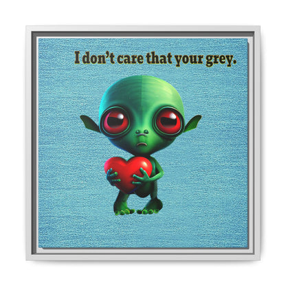 I don't care that your grey - framed canvas art (faded blue)
