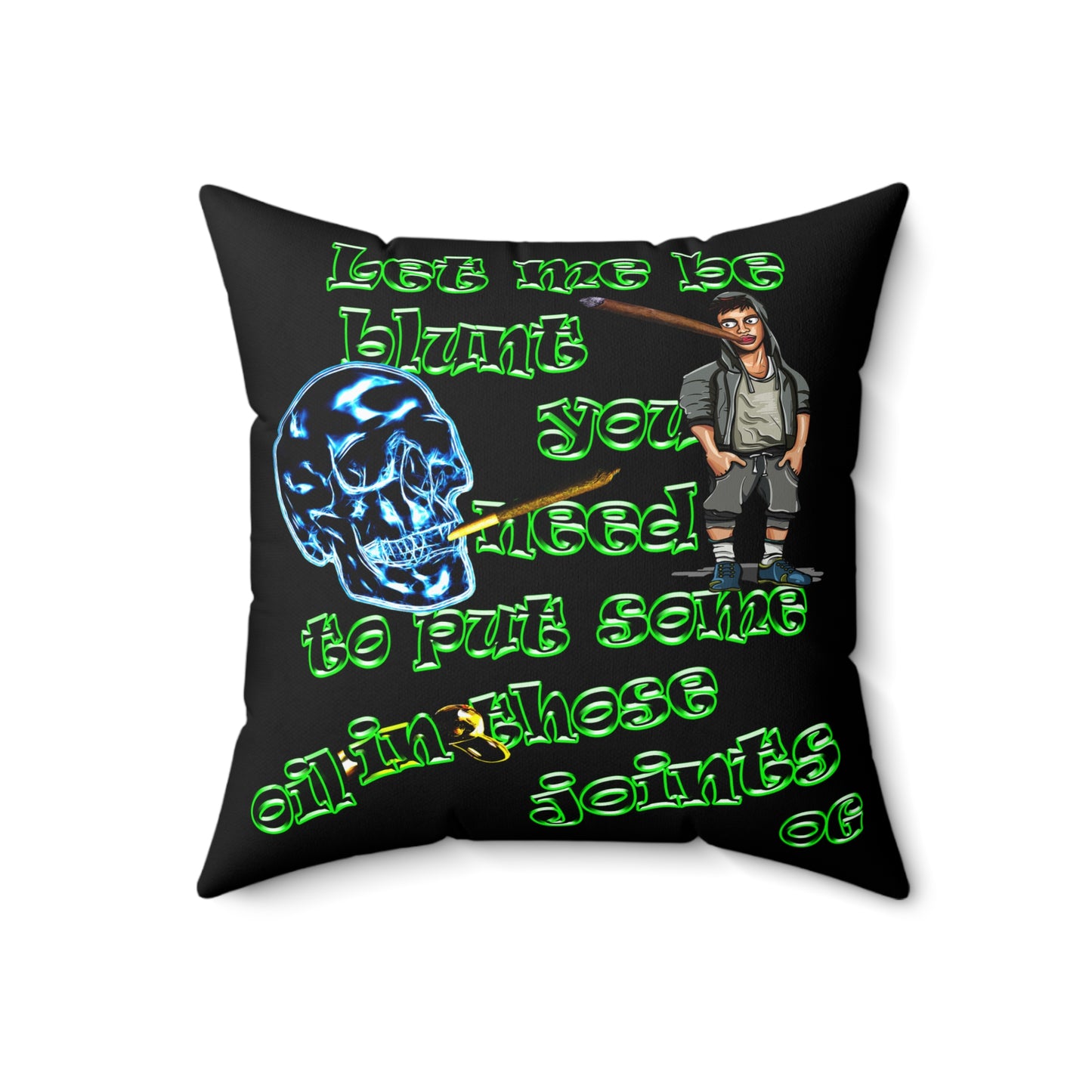og - Spun Polyester Square Pillow - (black)