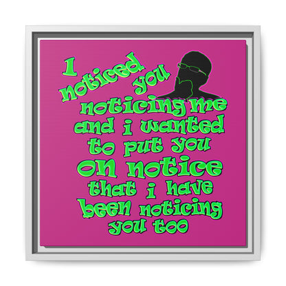 noticed you noticing - framed canvas art (pink)