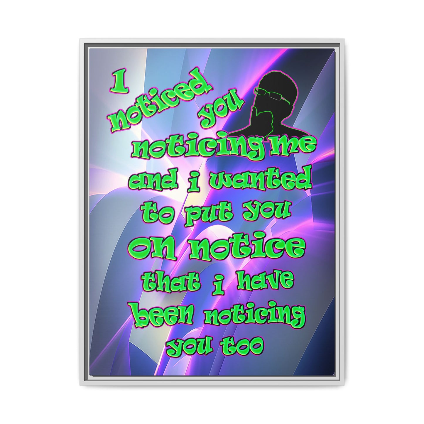 noticed you noticing - framed canvas art (grey-pink wave)