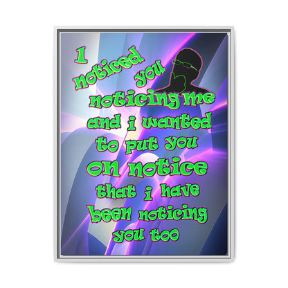 noticed you noticing - framed canvas art (grey-pink wave)