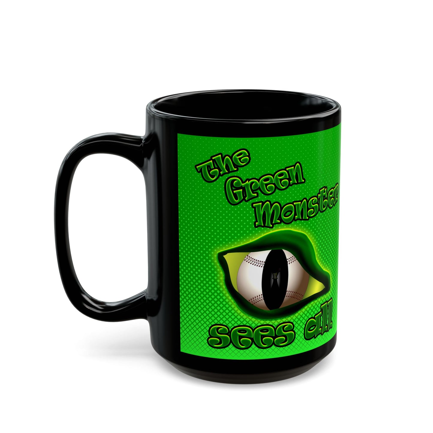 green monster - Black Mug (logo green)
