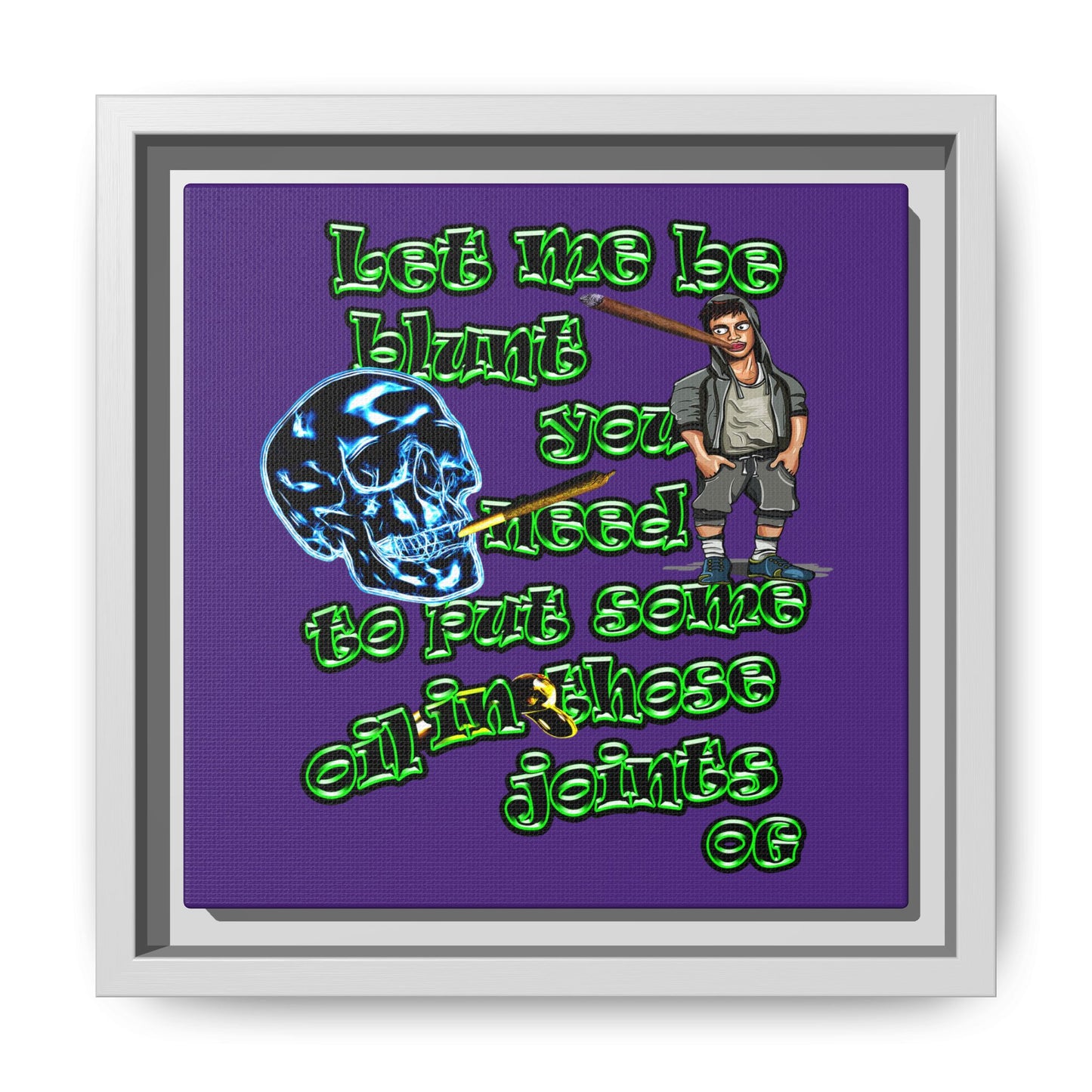 og - framed canvas art (purple)
