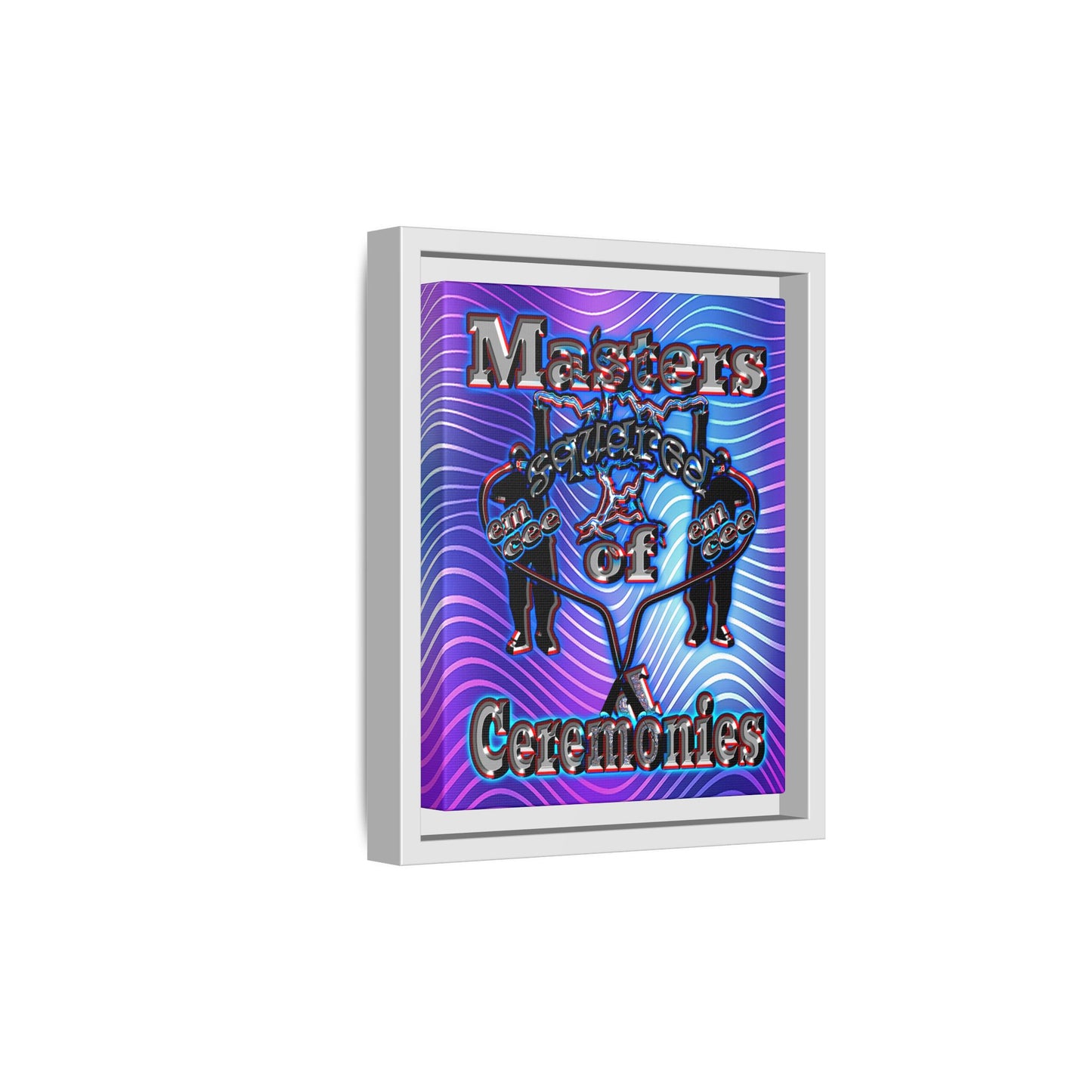 em cee squared - framed canvas art (purple wave)