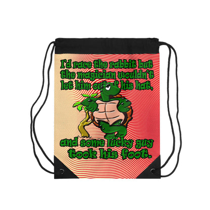 turtle race - Drawstring Bag (yellow-orange wave)