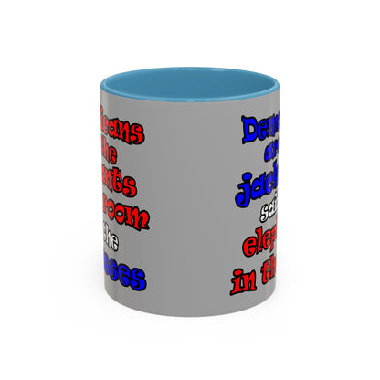 donkeys and elephants - Accent Mug (light grey)