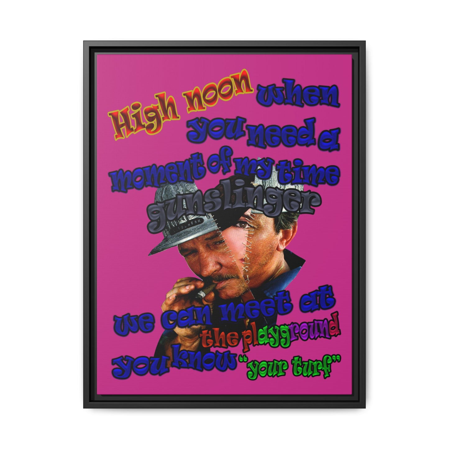 high noon - framed canvas art (pink)