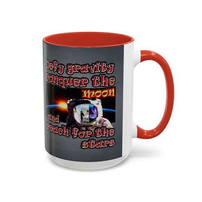 defy conquer reach - Accent Mug (grey-light grey)