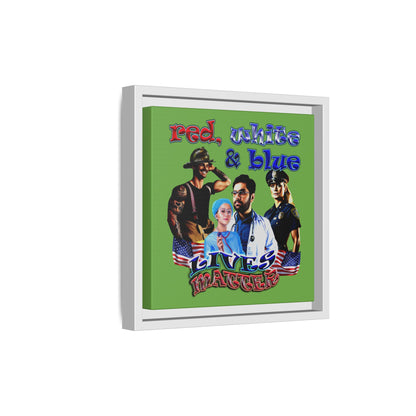 rw&b lives matter - framed canvas art (green)