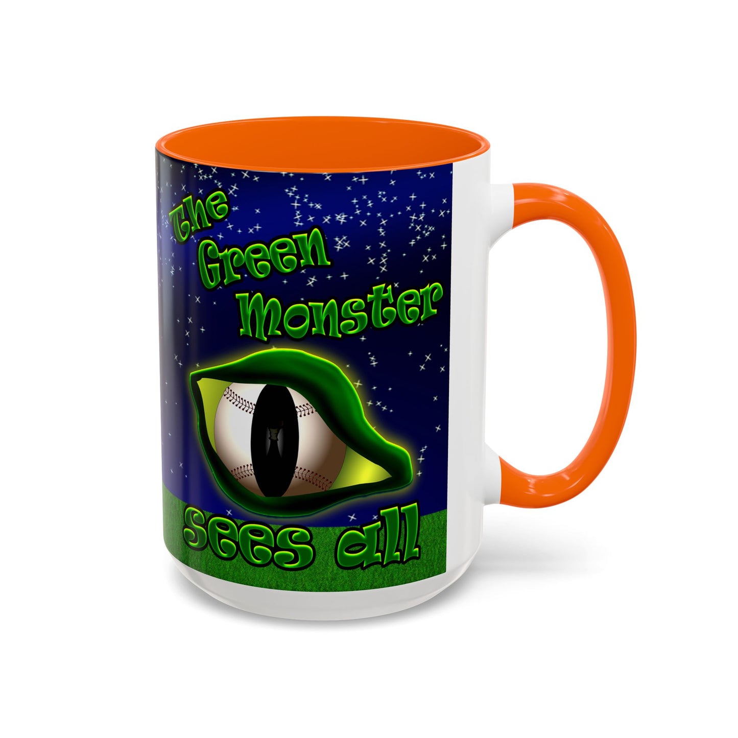 green monster - Accent Mug ('snoops' background)