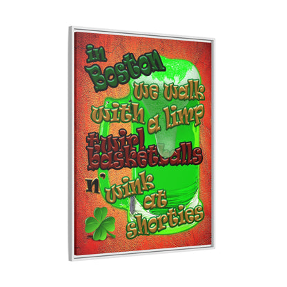 celtics logo - framed canvas art (burnt orange)